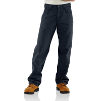 Carhartt | Men's FRB159 Factory 2nd Flame-Resistant Midweight Canvas Pant | Dark Navy | 40W x 36L | Loose-Original Fit | CAT 2 | 8.5 Ounce FR Canvas | Dungarees