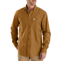 Carhartt Mens 103554 Factory 2nd Rugged Flex Rigby Long Sleeve Work Shirt - Carhartt Brown X-Large Regular