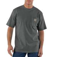 Carhartt | Men's K87 Factory 2nd Short Sleeve Pocket T-Shirt | Charcoal | Large Regular | Original Fit | 100% Cotton | 6.75 Ounce | Dungarees