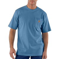 Carhartt | Men's K87 Factory 2nd Short Sleeve Pocket T-Shirt | French Blue | Medium Regular | Original Fit | 100% Cotton | 6.75 Ounce | Dungarees