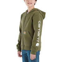 Carhartt  CP8564 Long-Sleeve Full Zip Logo Sweatshirt - Boys - Ivy Green Medium (10-12)