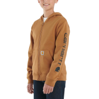 Carhartt  CP8564 Long-Sleeve Full Zip Logo Sweatshirt - Boys - Carhartt Brown 6 Child