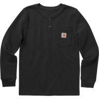 Carhartt  CA6280 Long-Sleeve Henley Pocket T-Shirt - Boys - Caviar Black X-Large (18-20)