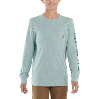 Carhartt  CA6279 Long-Sleeve Pocket T-Shirt - Boys - Blue Spruce Heather Medium (10-12)