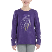 Carhartt  CA9882 Long-Sleeve Horse T-Shirt - Girls - Violet Indigo Heather Medium (10)