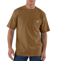 Carhartt | Men's K87 Short Sleeve Pocket T-Shirt | Carhartt Brown | Medium Regular | Original Fit | 100% Cotton | 6.75 Ounce | Dungarees