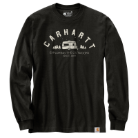 Carhartt Men's 105661 Relaxed Fit Heavyweight Long-Sleeve Camper Graphic T-Shirt - Black Large Regular