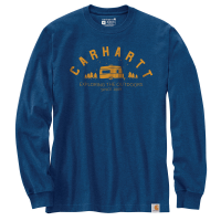 Carhartt Mens 105661 Relaxed Fit Heavyweight Long-Sleeve Camper Graphic T-Shirt - Lakeshore Heather X-Large Regular