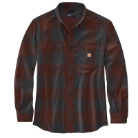 Carhartt Mens 105432 Rugged Flex Relaxed Fit Midweight Flannel Long-Sleeve Plaid Shirt - Mineral Red X-Large Tall