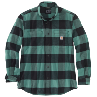 Carhartt Mens 105432 Rugged Flex Relaxed Fit Midweight Flannel Long-Sleeve Plaid Shirt - Slate Green Large Tall