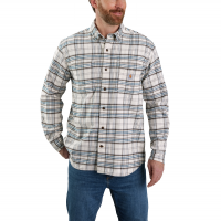 Carhartt Mens 105432 Rugged Flex Relaxed Fit Midweight Flannel Long-Sleeve Plaid Shirt - Malt X-Large Tall