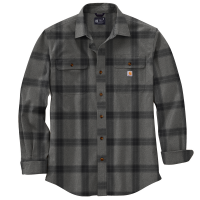 Carhartt Mens 105439 Loose Fit Heavyweight Flannel Long-Sleeve Plaid Shirt - Asphalt 2X-Large Regular
