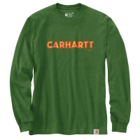 Carhartt Mens 105422 Loose Fit Heavyweight Long-Sleeve Logo Graphic T-Shirt - Arborvitae Heather 3X-Large Regular