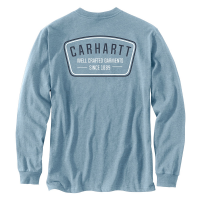 Carhartt Mens 105425 Relaxed Fit Heavyweight Long-Sleeve Pocket Crafted Graphic T-Shirt - Alpine Blue Heather 3X-Large Regular