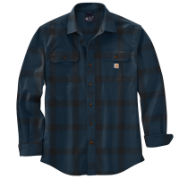 Carhartt Mens 105439 Loose Fit Heavyweight Flannel Long-Sleeve Plaid Shirt - Night Blue 3X-Large Tall