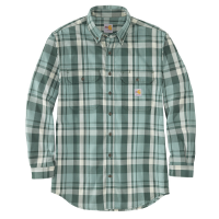 Carhartt Mens 104507 Closeout Flame-Resistant Force Rugged Flex Original Fit Twill Long-Sleeve Plaid Shirt - Succulent 2X-Large Tall