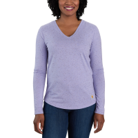 Carhartt  104407 Women's Long Sleeve V-Neck T-Shirt - Soft Lavender Heather Nep X-Large Plus