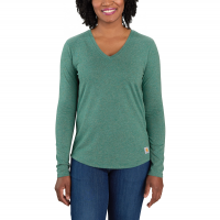 Carhartt  104407 Women's Long Sleeve V-Neck T-Shirt - Slate Green Heather Nep 2X-Large Regular