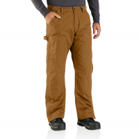 Carhartt Mens 105471 Loose Fit Washed Duck Insulated Pant - Carhartt Brown Medium Short