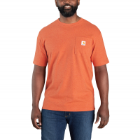 Carhartt | Men's K87 Short Sleeve Pocket T-Shirt | Desert Orange Heather Nep | 4X-Large Tall | Original Fit | 100% Cotton | 6.75 Ounce | Dungarees
