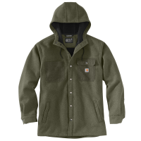 Carhartt Mens 105022 Closeout Rain Defender Relaxed Fit Heavyweight Hooded Shirt Jac - Basil Heather Large Regular