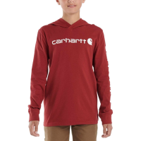 Carhartt  CA6276 Long-Sleeve Hooded Signature Graphic T-Shirt - Boys - Sun-Dried Tomato 4 Child