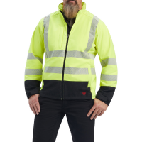 Ariat Mens 10041789 Flame-Resistant Vernon Hi-Vis Softshell Jacket - Hi Vis Yellow Medium Regular