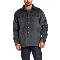 Ariat Mens 10032972 Flame-Resistant Durastretch Sherpa-Lined Corduroy Shirt Jacket - Iron Gray Small Regular