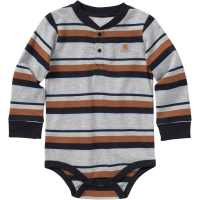 Carhartt  CA6307 Long-Sleeve Stripe Henley Bodysuit - Boys - Carhartt Brown 9 Months