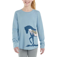 Carhartt  CA9880 Long-Sleeve Starry Horse T-Shirt - Girls - Alpine Blue 6X Child