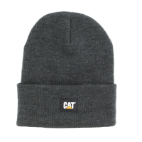 CAT Mens 1090026 Cat Label Cuff Beanie - Dark Heather Grey One Size Fits All