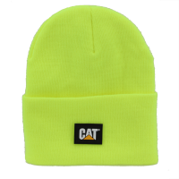 CAT Mens 1090026 Cat Label Cuff Beanie - Hi Vis Yellow One Size Fits All