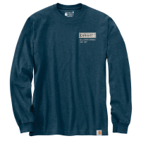 Carhartt Mens 105423 Relaxed Fit Heavyweight Long-Sleeve Crafted Graphic T-Shirt - Night Blue Heather 3X-Large Tall