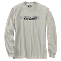 Carhartt Mens 105424 Relaxed Fit Heavyweight Long-Sleeve Script Graphic T-Shirt - Malt 4X-Large Regular