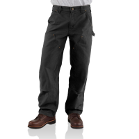 Carhartt Mens B136 Double Front Washed Duck Loose Fit Pant - Black 31W x 36L