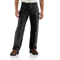Carhartt Mens B111 Flannel Lined Washed Duck Loose Fit Pant - Black 29W x 32L