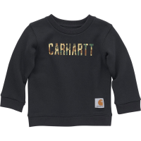 Carhartt  CA6333 Long-Sleeve Crewneck Logo Sweatshirt - Boys - Caviar Black 4 Toddler