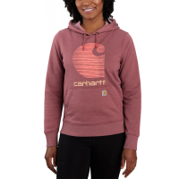 Carhartt  105636 Women's Rain Defender Relaxed Fit Midweight "C" Logo Graphic Sweatshirt - Iron Ore Heather Medium Regular