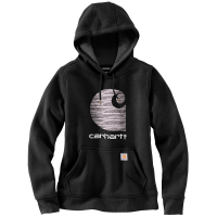 Carhartt  105636 Women's Rain Defender Relaxed Fit Midweight "C" Logo Graphic Sweatshirt - Black X-Large Regular