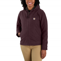 Carhartt  104292 Women's Loose Fit Washed Duck Jacket - Sherpa Lined - Blackberry X-Large Plus