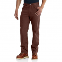 Carhartt | Men's 102517 Closeout Rugged Flex'Rigby Five Pocket Pant | Mineral Red | 46W x 30L | Relaxed Fit | Cell Phone Pocket | 8 Ounce | Dungarees
