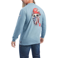 Ariat Men's 10041478 Flame-Resistant Born For This Long Sleeve T-Shirt - Steel Blue Heather Medium Regular