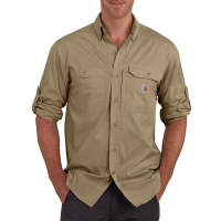 Carhartt Mens 102418 Closeout Force Ridgefield Long Sleeve Shirt - Dark Khaki 3X-Large Regular