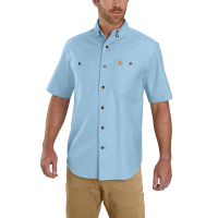 Carhartt Mens 103555 Factory 2nd Rugged Flex Rigby Short Sleeve Work Shirt - Powder Blue Large Regular