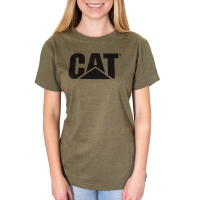 CAT  1010012 Women's Trademark Logo T-Shirt - Marshland Heather Large Regular