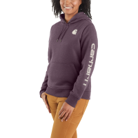 Carhartt  102791 Closeout Women's Clarksburg Graphic Sleeve Pullover Sweatshirt - Blackberry Heather 2X-Large Plus