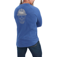 Ariat Mens 10041589 Rebar Cotton Strong Roughneck Graphic Long Sleeve T-Shirt - True Blue/Alloy X-Large Regular