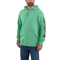 Carhartt Mens K288 Closeout Loose Fit Midweight Logo Sleeve Graphic Sweatshirt - Sea Green Space Dye 4X-Large Tall