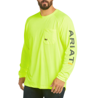 Ariat Mens 10031031 Rebar Heat Fighter Long Sleeve T-Shirt - Lime 2X-Large Tall