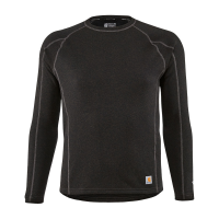 Carhartt Mens UH0175M Force Heavyweight Synthetic Wool-Blend Fleece Base Layer Crewneck Top - Black Heather Large Tall